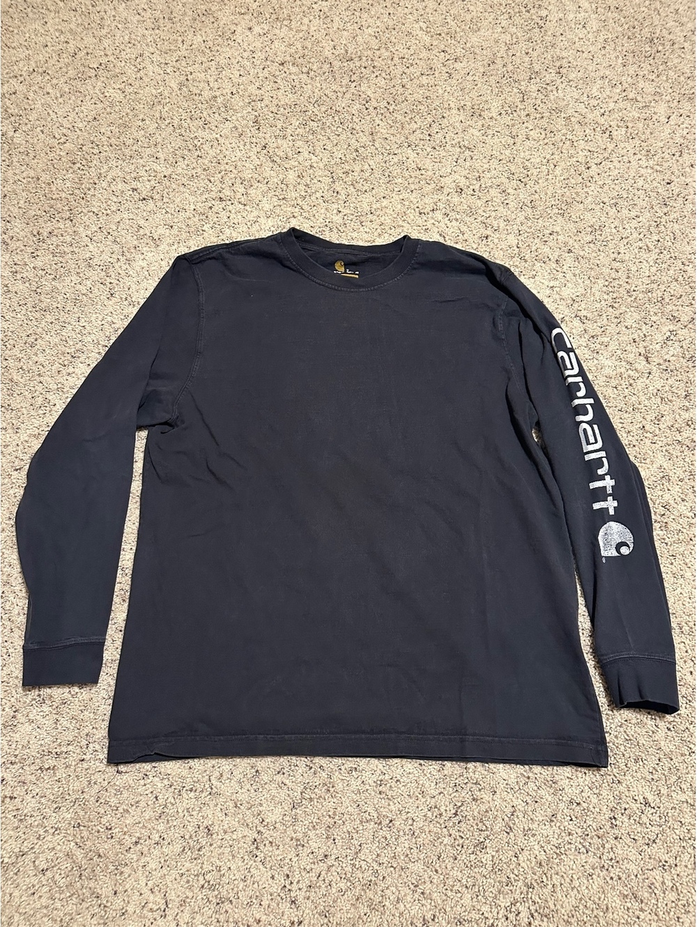 Carhartt Long Sleeve Black Logo Sleeve Shirt Size L